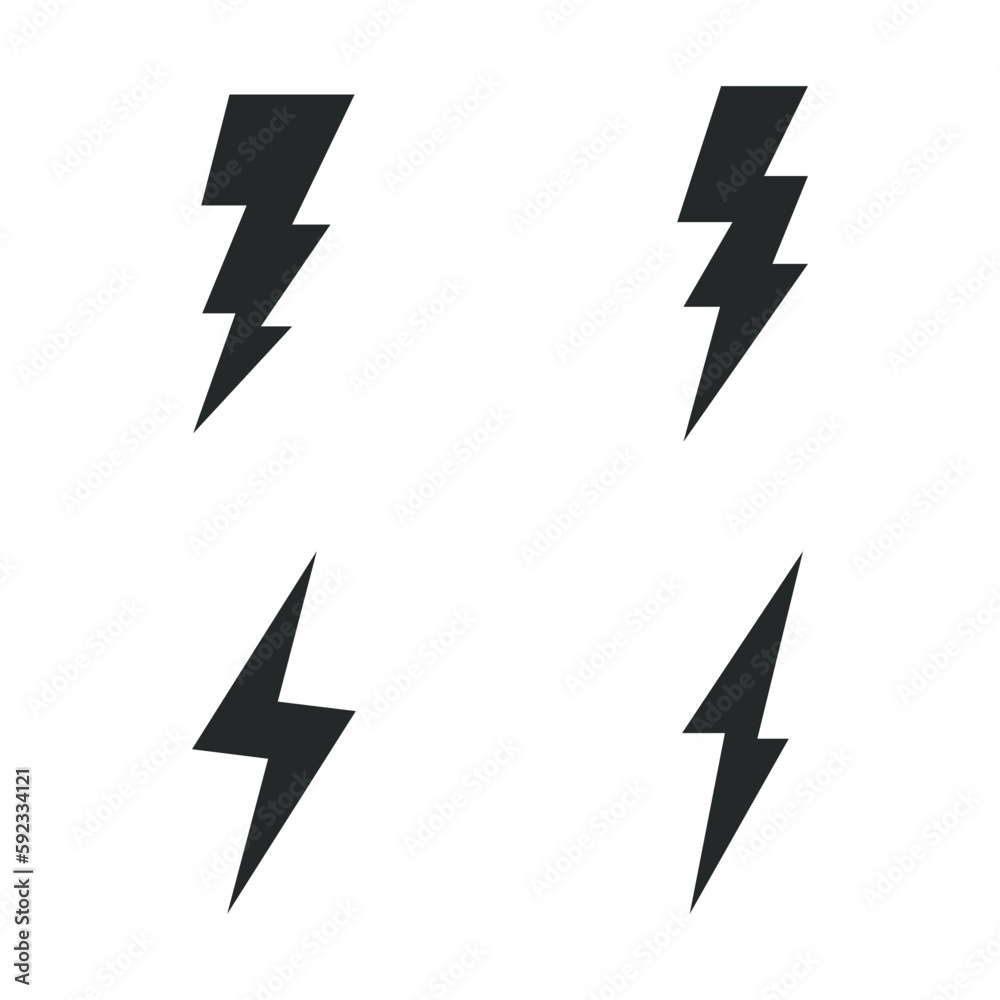 Lightning icon set on white background. vector illustration EPS