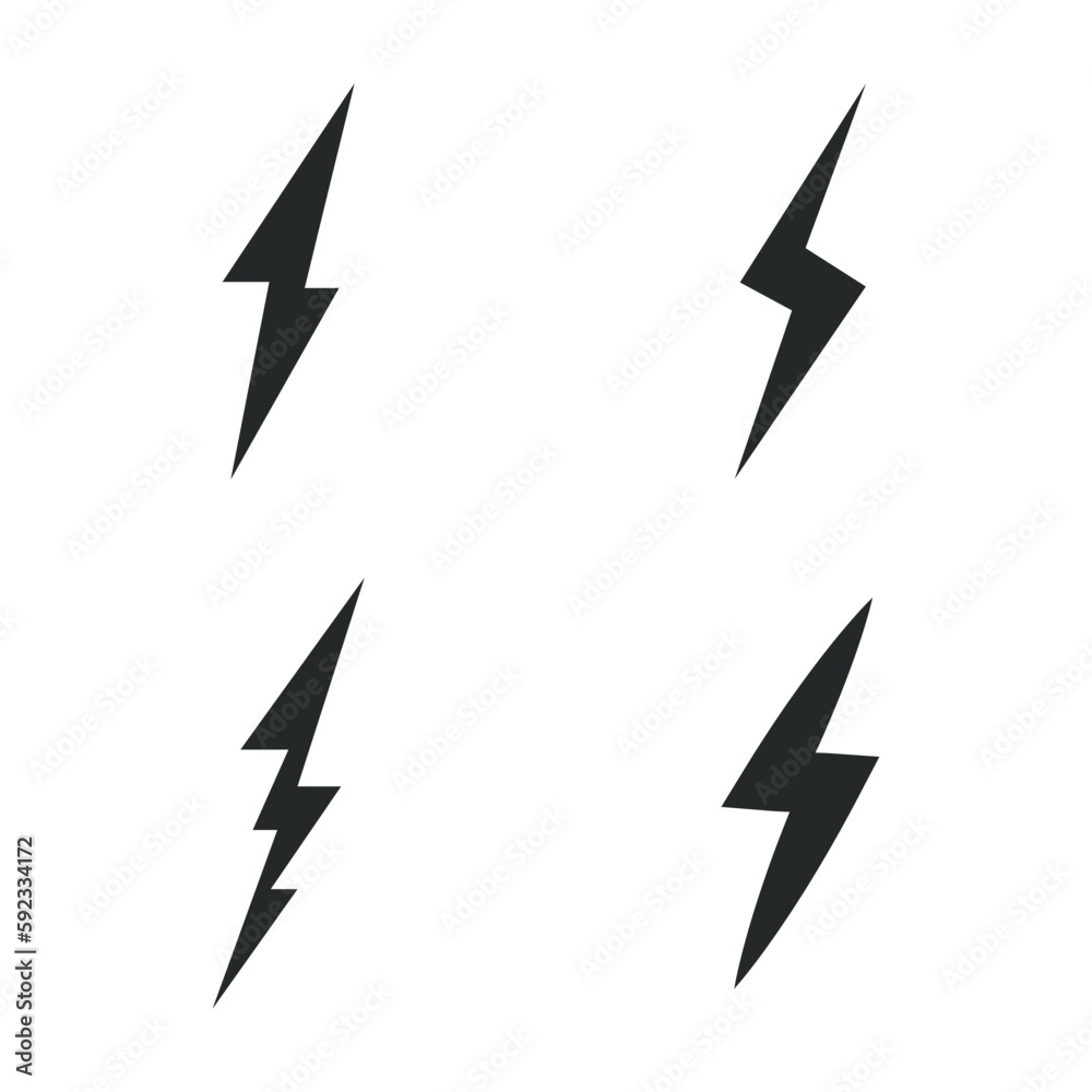 Lightning icon set on white background. vector illustration EPS Lightning icon set on white background. vector illustration EPS