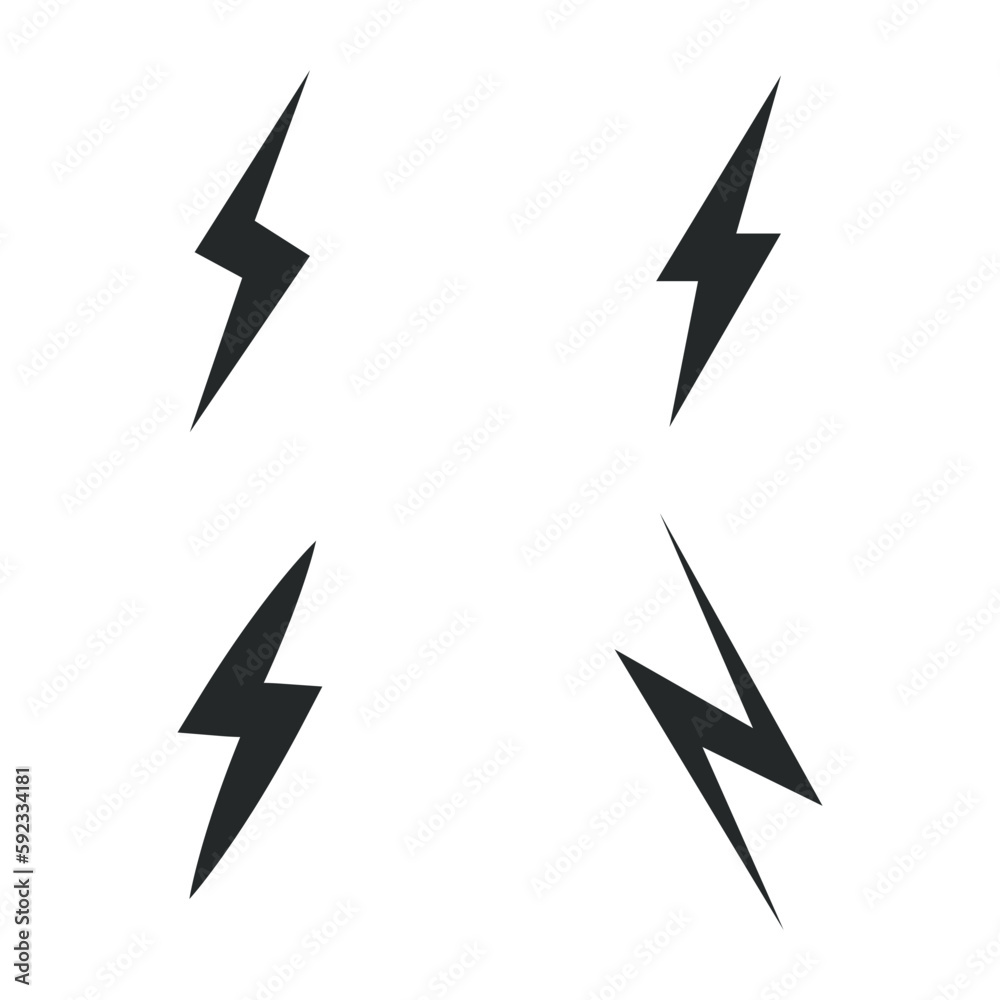 Lightning icon set on white background. vector illustration EPS Lightning icon set on white background. vector illustration EPS