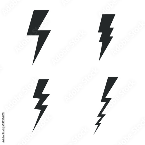 Lightning icon set on white background. vector illustration EPS