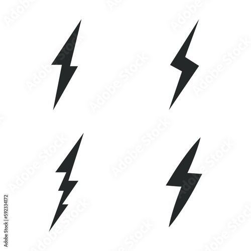 Lightning icon set on white background. vector illustration EPS