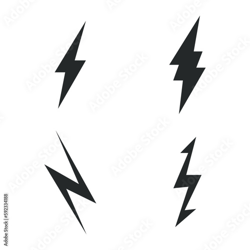 Lightning icon set on white background. vector illustration EPS