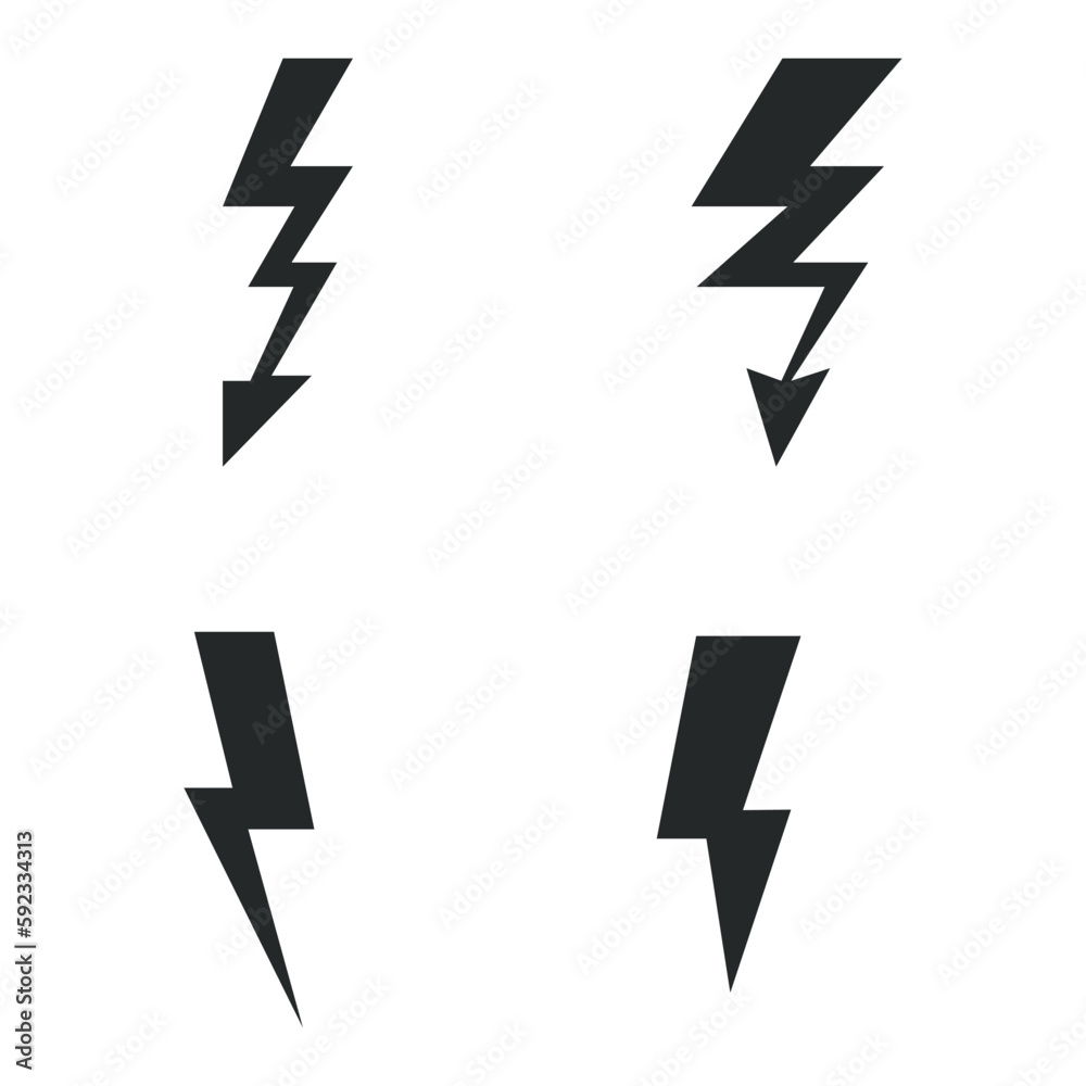 Lightning icon set on white background. vector illustration EPS Lightning icon set on white background. vector illustration EPS