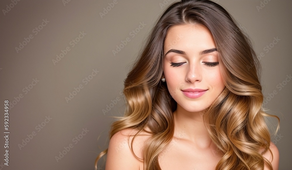 Beautiful blonde woman with shiny hair, generative ai image, fashion, beauty Beautiful blonde woman with shiny hair, generative ai image, fashion, beauty
