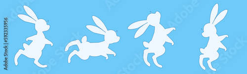 Frohe Osterbanner-Hintergrund. Osterhasen, Vektorgrafik