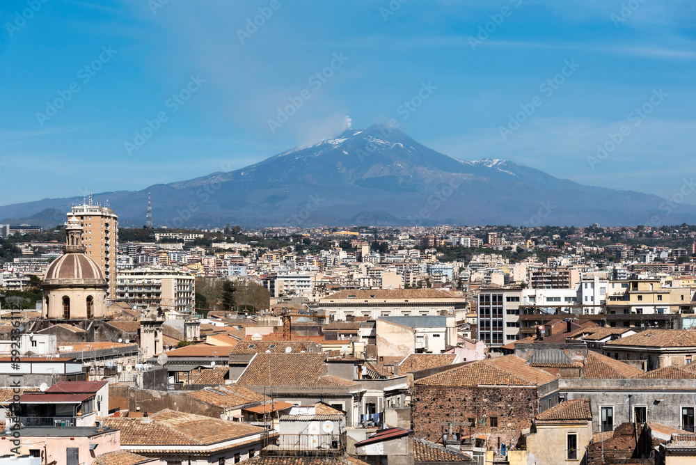 Etna volcano: view from Catania