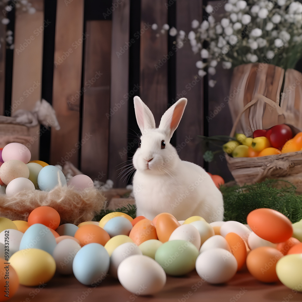 Easter eggs and Easter art with Generative AI technology Easter eggs and Easter art with Generative AI technology