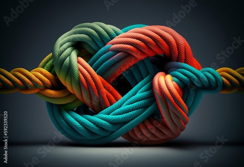 Wallpaper Mural Colorful nautical knot, the concept of the power of team and the power of friendship Torontodigital.ca