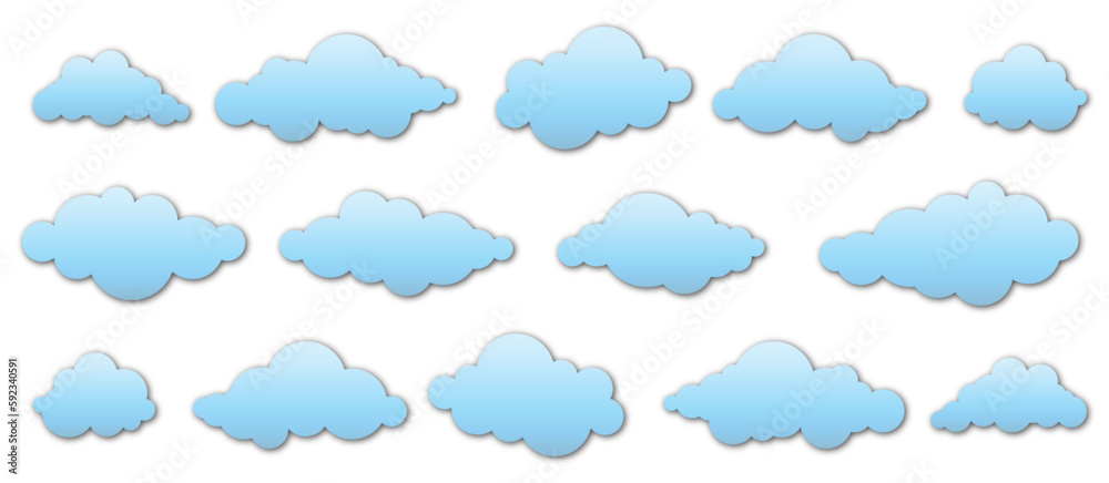 set of four seasons clouds isolated vector