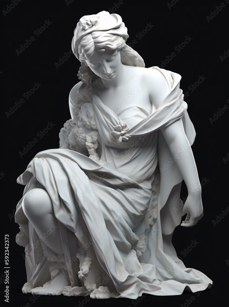 a close up of a statue of a woman a close up of a statue of a woman
