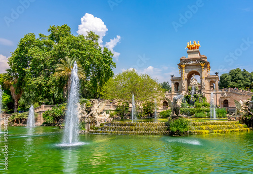 Cascade fountain in Ciutadella park, Barcelona, Spain