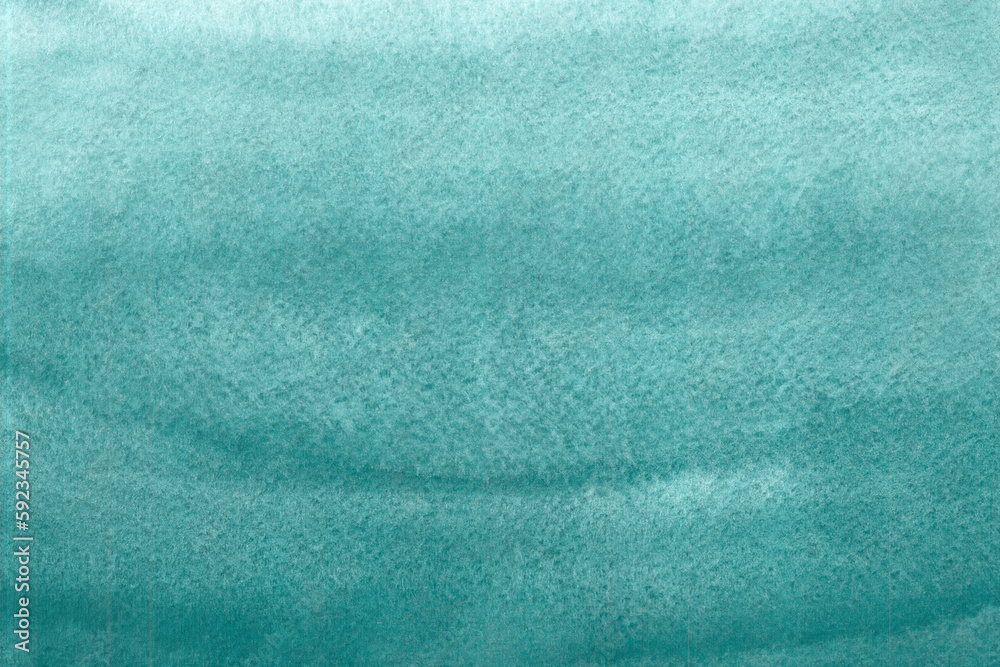 Obraz premium Hand drawn watercolor textured background with spots, dots and splashes in gradient green blue colors as design element. Abstract backdrop with copy space