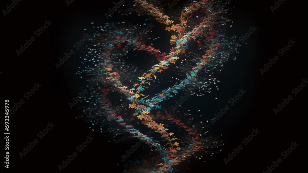 a double stranded strand of dna against a black background a double stranded strand of dna against a black background