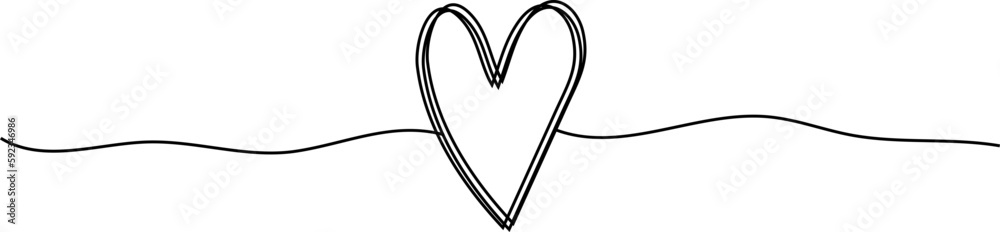 Obraz premium Hand Drawn Tangled Heart divider