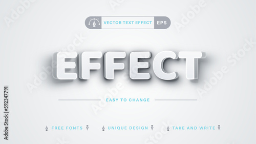 Bend White - Editable Text Effect, Font Style