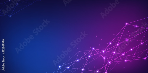 Abstract technology background and geometric pattern with hexagons for banner design or header