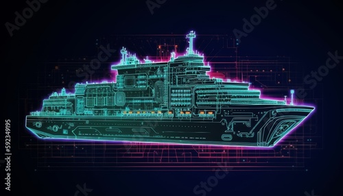 Cruise Futuristic Motherboard and Computer Board Chips Generative AI