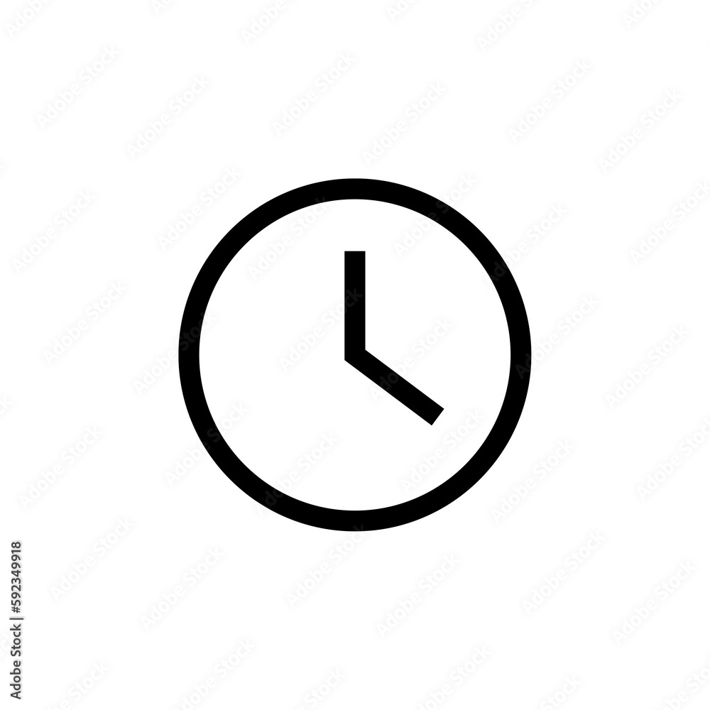 Set of time, clock, watch, timer vector simple outline icons eight o'clock - obrazy, fototapety, plakaty 