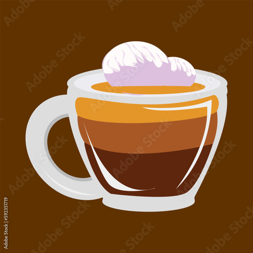 glace coffee drinks, espresso plus ice cream on top