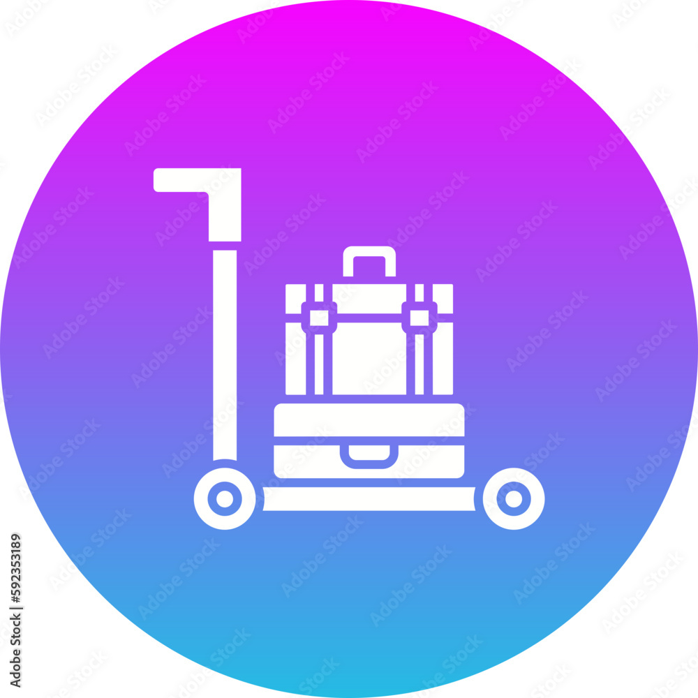 Airport cart Gradient Circle Glyph Inverted Icon