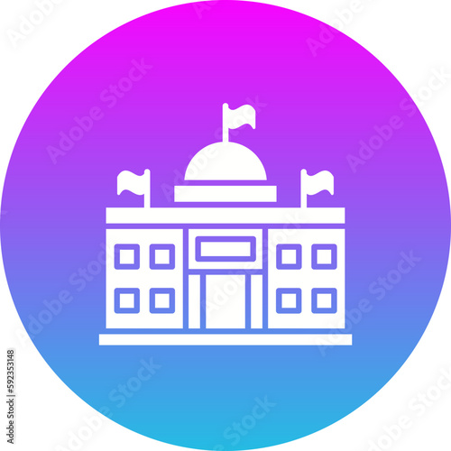 Embassy Gradient Circle Glyph Inverted Icon