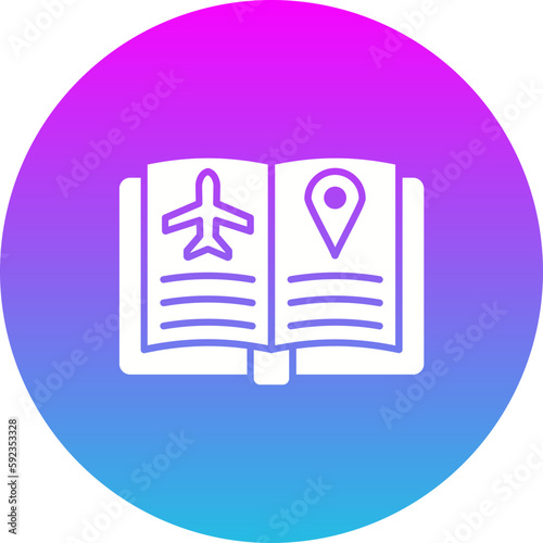 Guide book Gradient Circle Glyph Inverted Icon