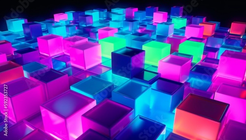 Abstract Background with Cubes Generative AI