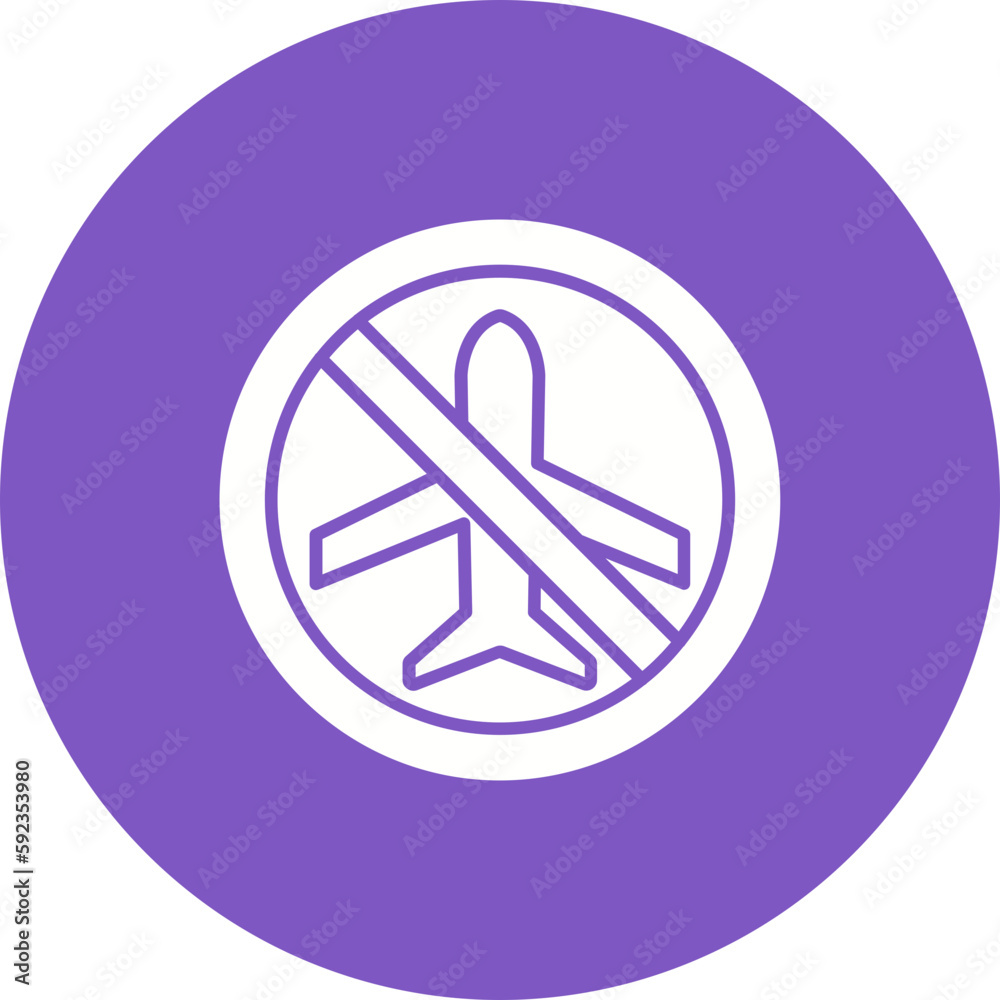 No Flight Multicolor Circle Glyph Inverted Icon No Flight Multicolor Circle Glyph Inverted Icon