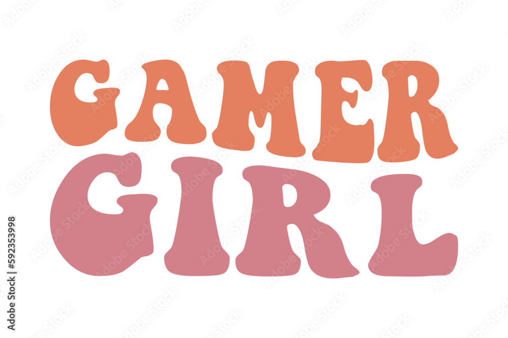 Gamer Girl retro wavy SVG t-shirt designs