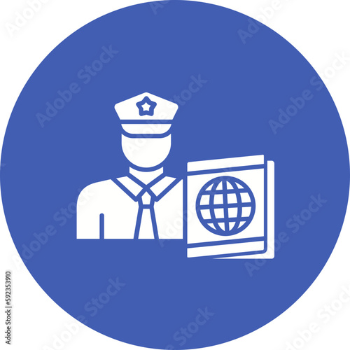 Passport control Multicolor Circle Glyph Inverted Icon