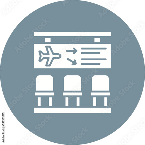 Waiting room Multicolor Circle Glyph Inverted Icon