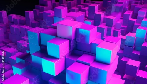 Obraz na płótnie Abstract Background with Cubes Generative AI