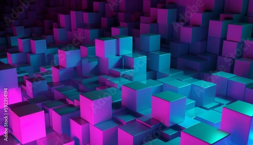 Obraz na płótnie Abstract Background with Cubes Generative AI