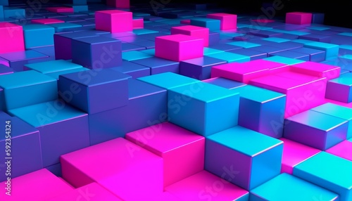 Obraz na płótnie Abstract Background with Cubes Generative AI