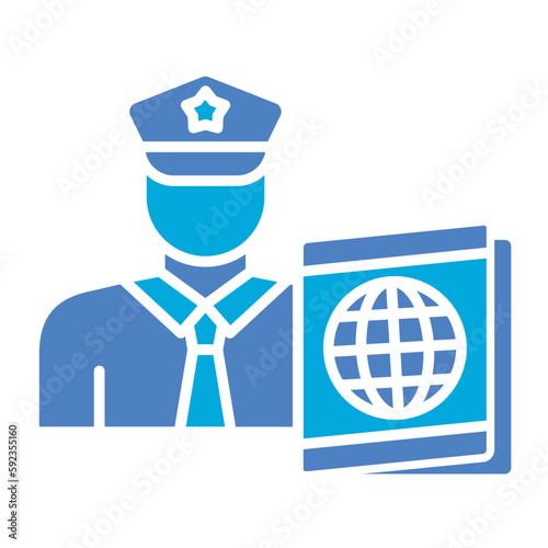 Passport control Glyph Two Color Icon
