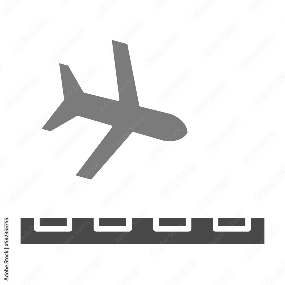Landing Greyscale Glyph Icon Landing Greyscale Glyph Icon