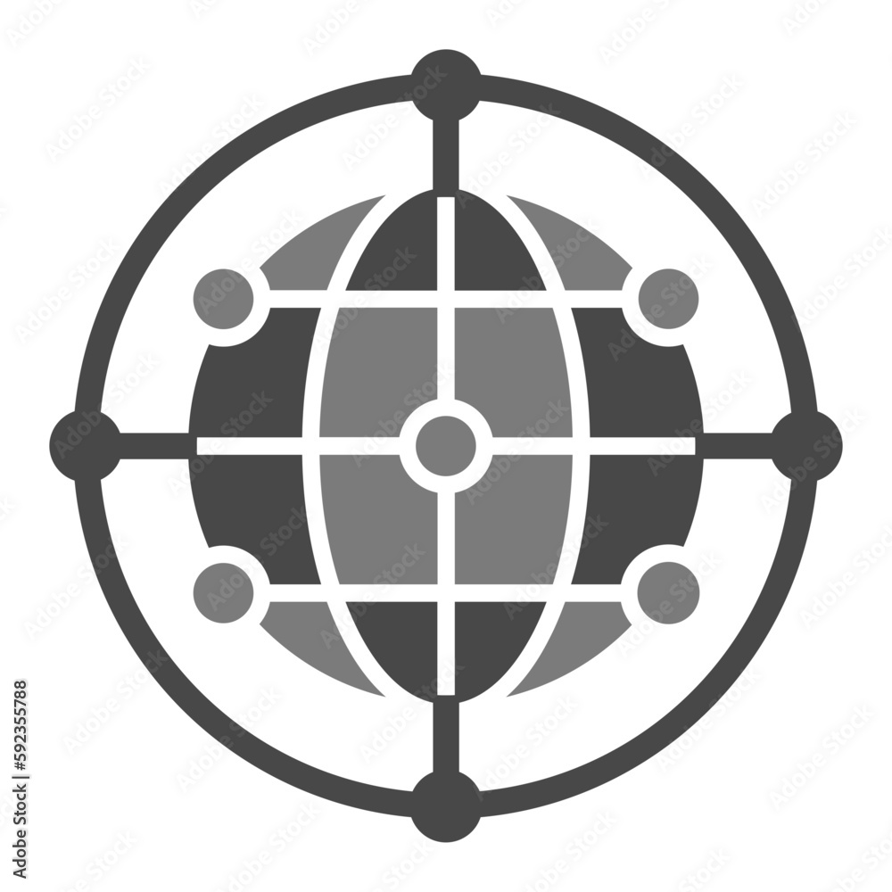 World wide Greyscale Glyph Icon World wide Greyscale Glyph Icon