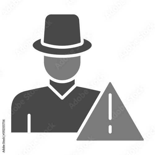 Outsider Greyscale Glyph Icon