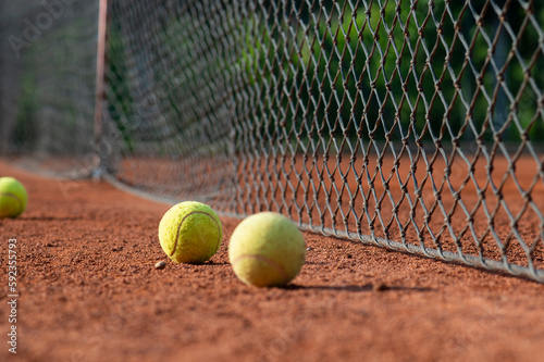 Training tennis ball on the tennis court © Vesna