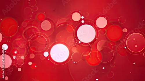abstract red background with circles, generative ai