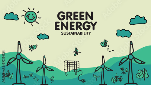 Green energy concept designs. Sustainable energy themed concept.