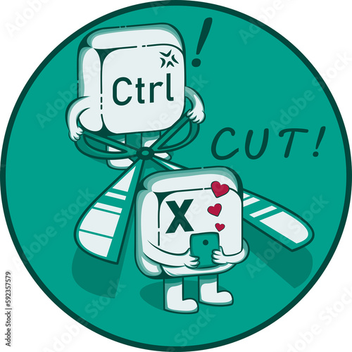 Cut, Funny Typography Quote Design for T-Shirt, Mug, Poster or Other Merchandise.
