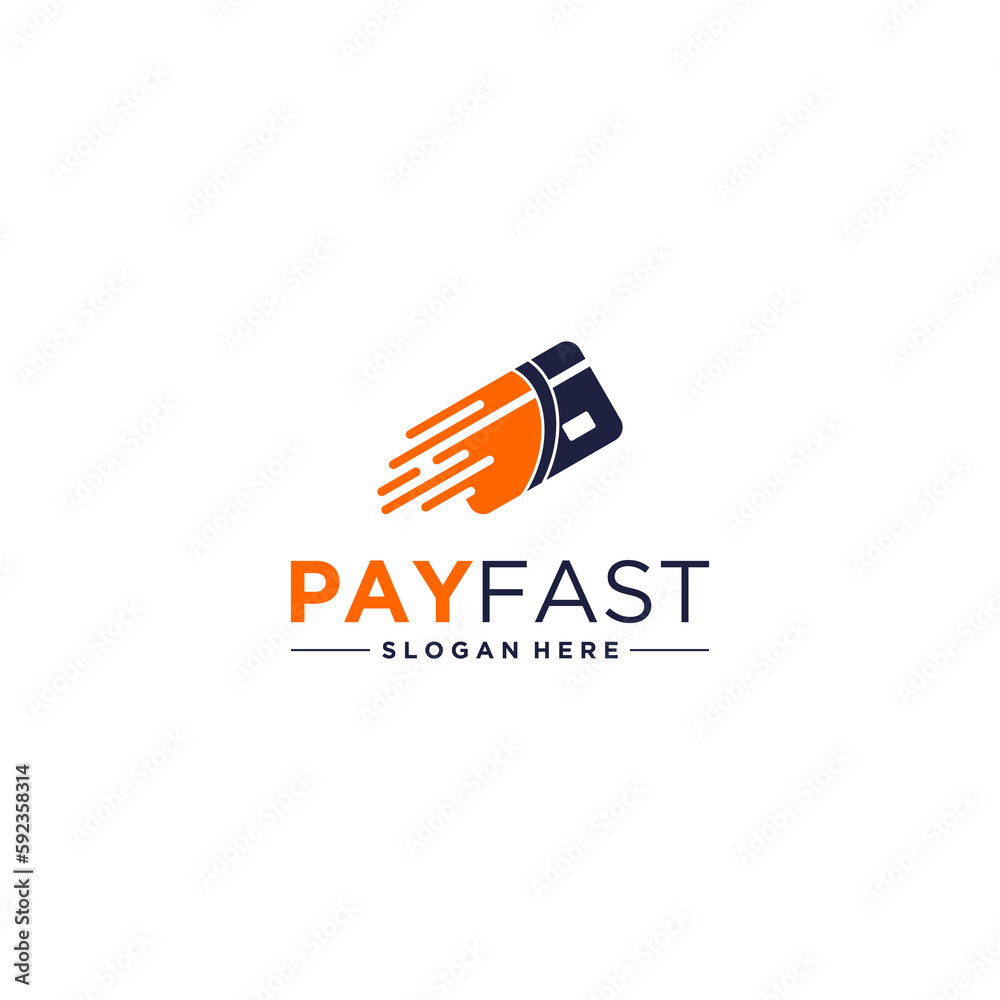 pay fast logo template vector in white background - obrazy, fototapety, plakaty 