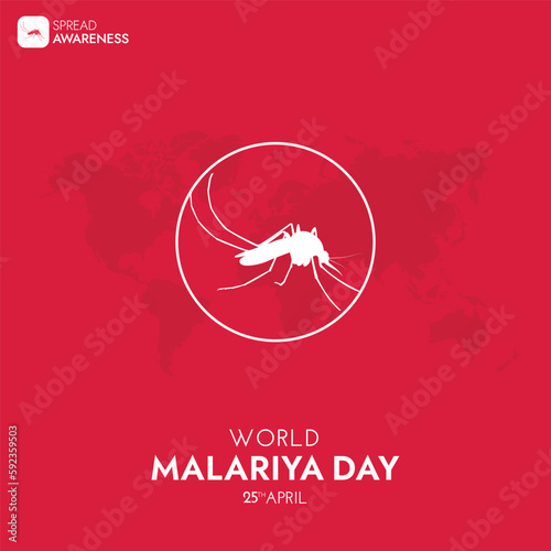 World Malaria Day Social Media Post, No mosquito No Malaria Design Concept
