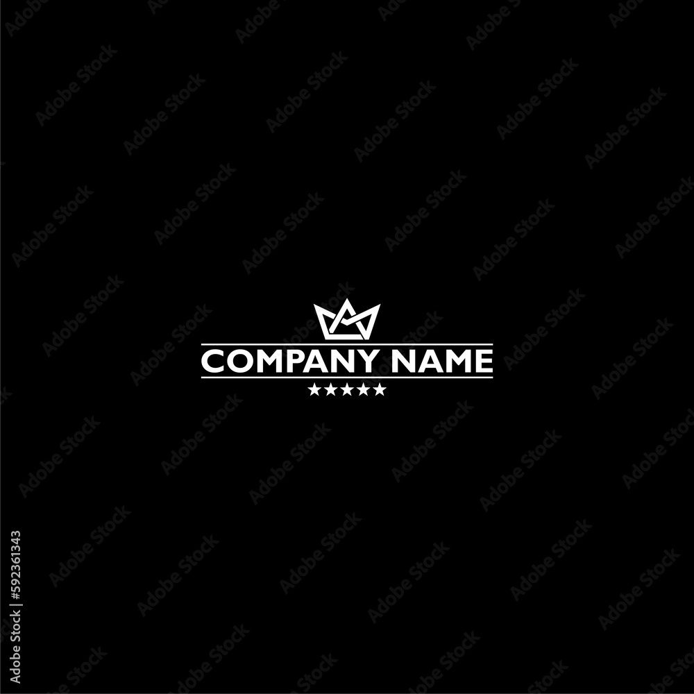 Company name logo icon isolated on dark background