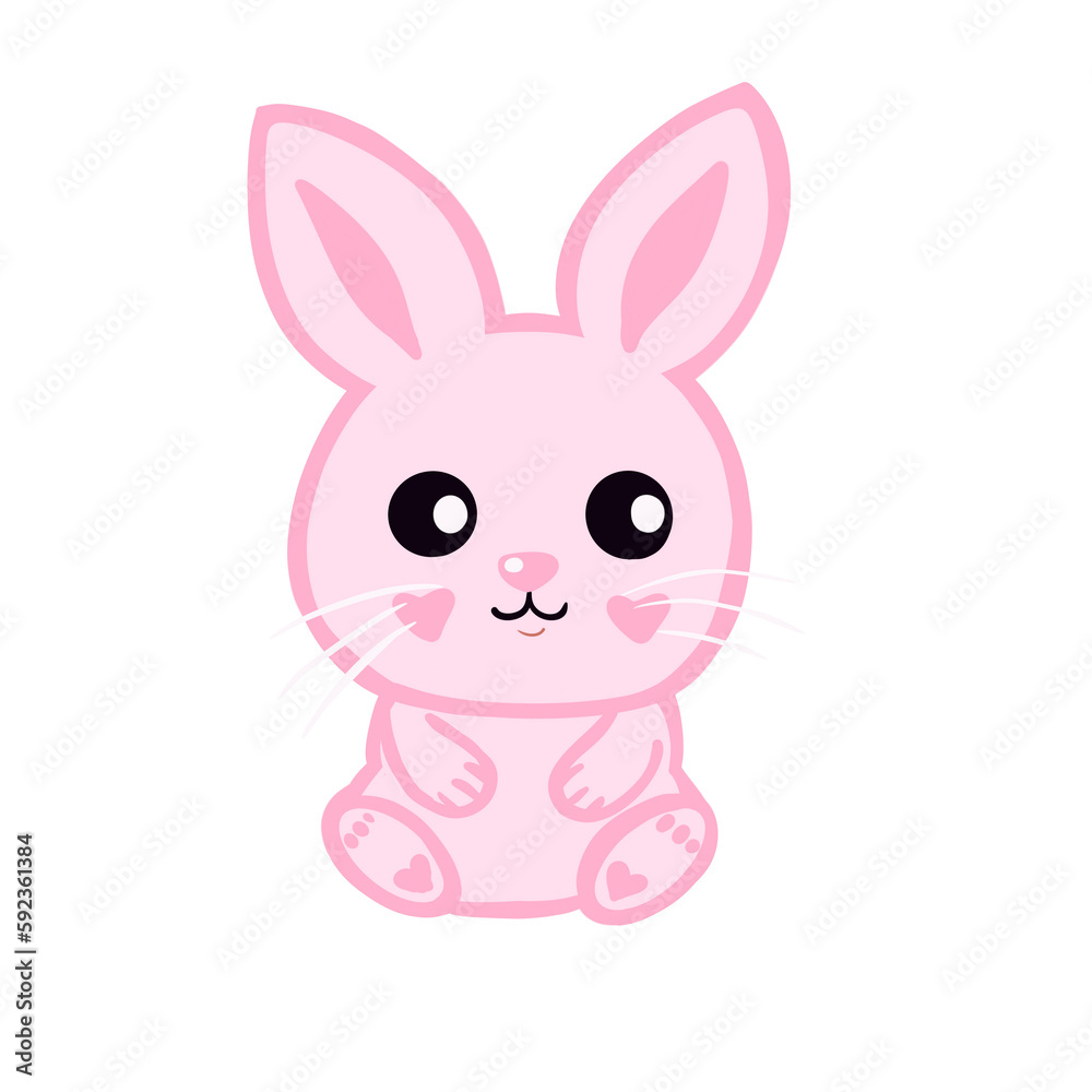 Cute pink rabbit 