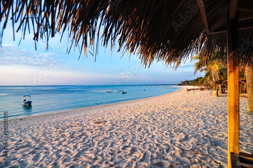 Tropical beach in late afternoon, Nemberala beach, Rote Island, East Nusa Tenggara, Lesser Sunda Islands, Indonesia photo