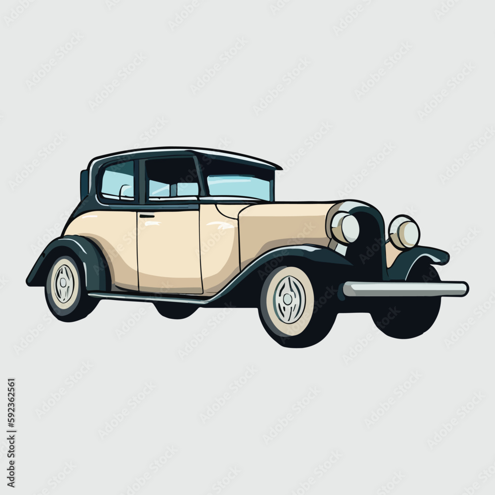 vintage style car vector illustration. Vintage car isolated in the background. vintage car vector