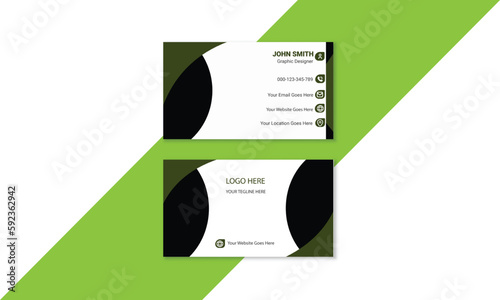 Double-sided creative business card template. Vector creative business card template with triangles, squares, round, waves for business, technology.
