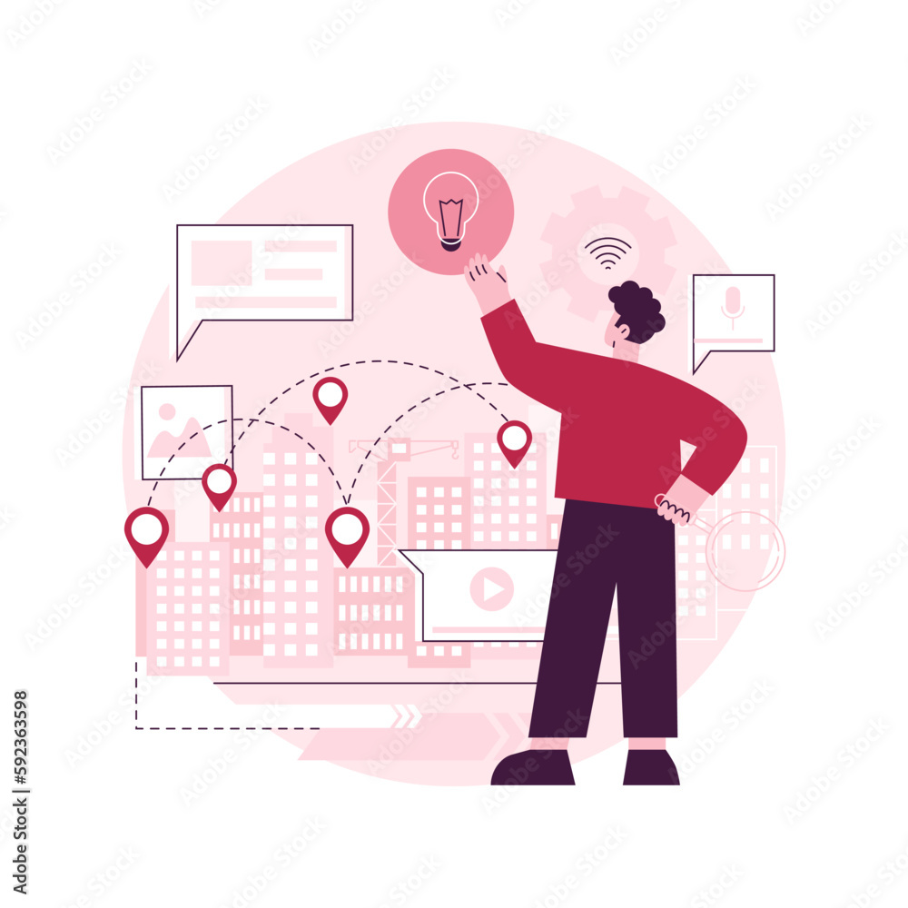 Building information modeling abstract concept vector illustration. Collaborative construction, construction project management, 3D model-based process, operational information abstract metaphor.